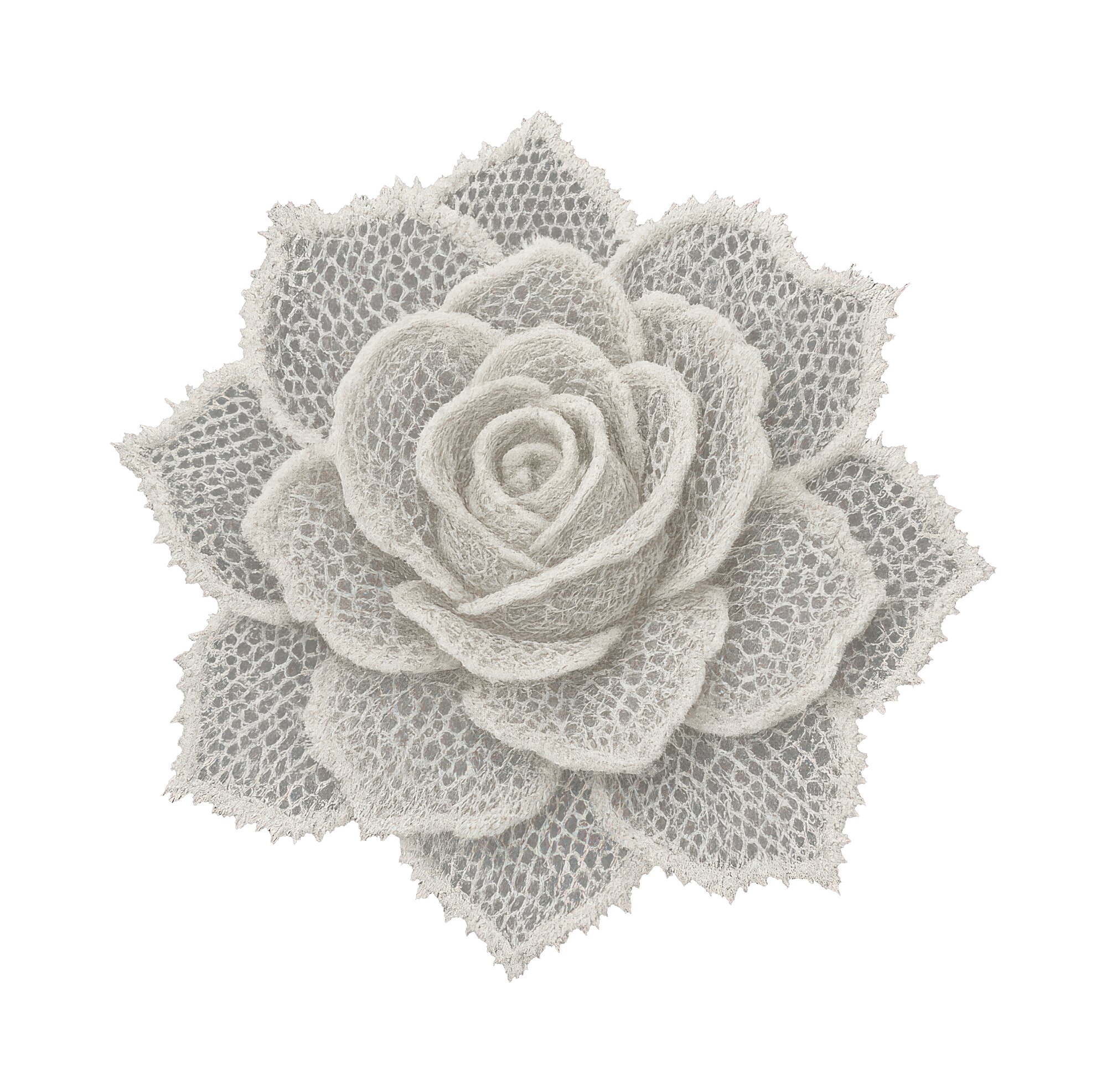 close-up of floral stitch detail
